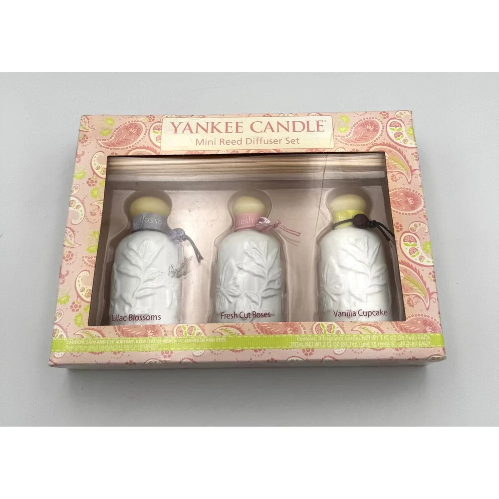 Vtg Yankee Candle Mini Reed Diffuser Set 3 Scents Rare New Discontinued Boxed